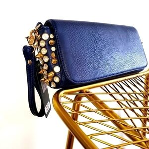 Haley's Heart | Navy Blue Spiked Clutch